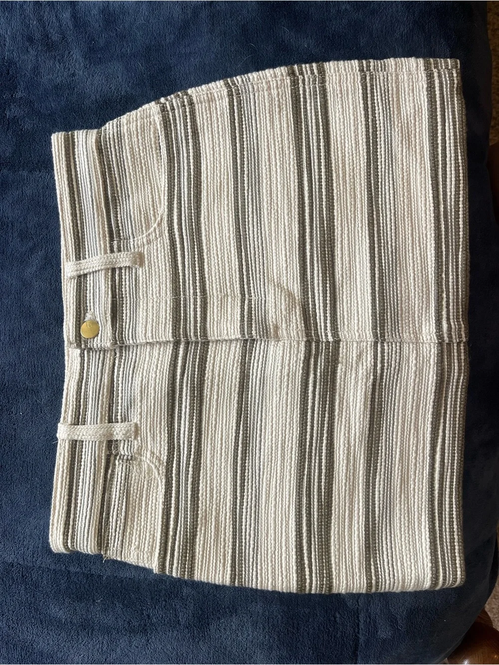 Madewell Cream and Brown Striped Mini Skirt - Picture 2 of 4